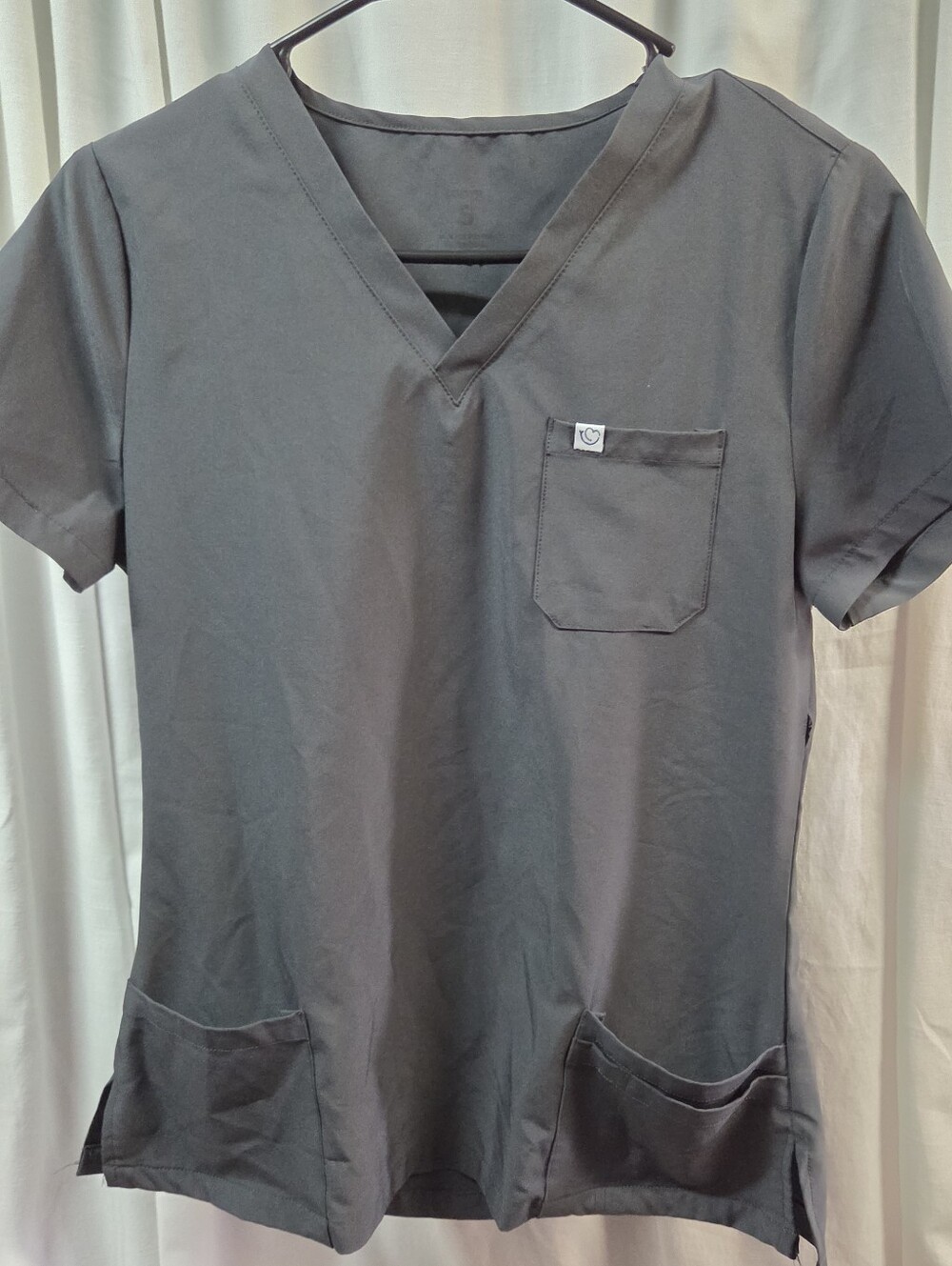 Classic Women's V-Neck Scrub Top - Dark Gray